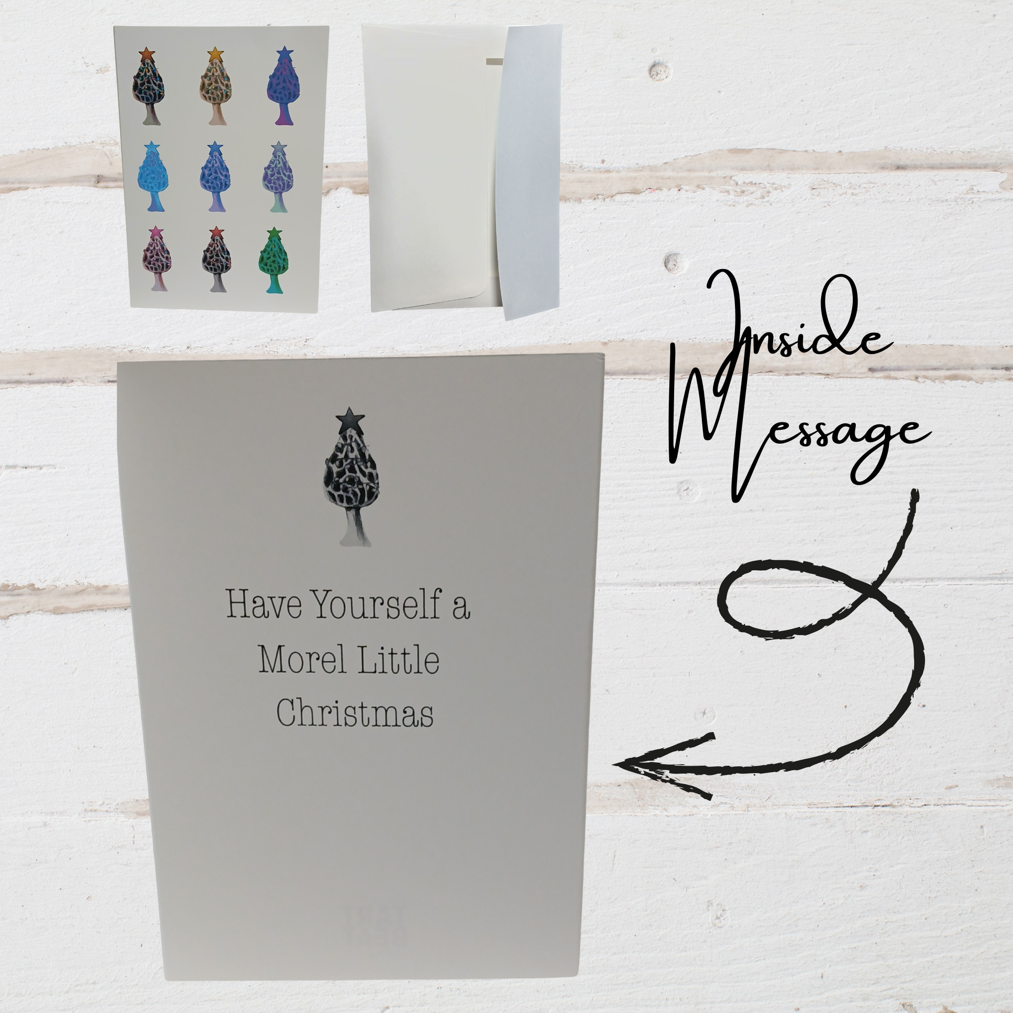 Holiday Morel Mushroom Greeting Card