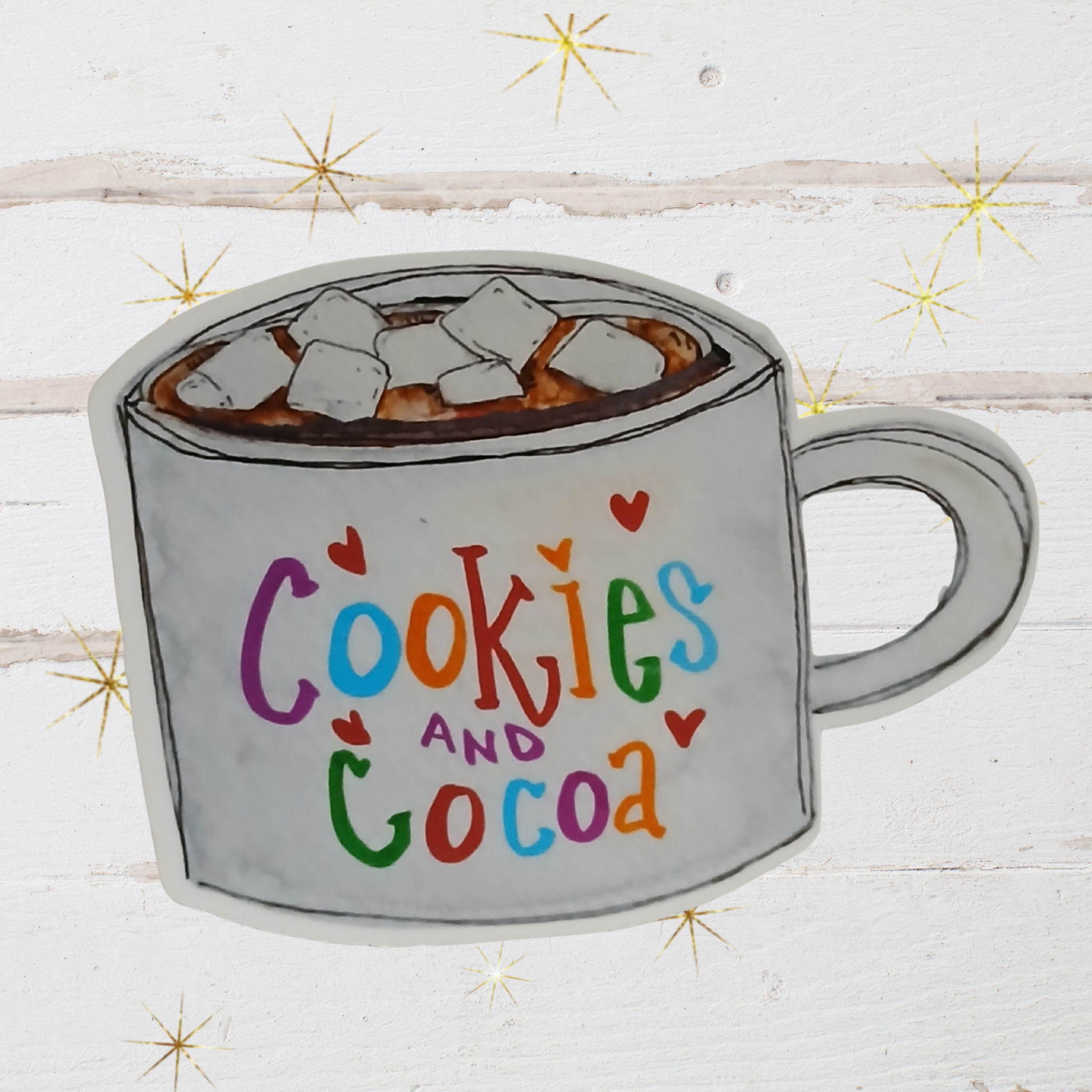 Cookies and Cocoa Mug Sticker