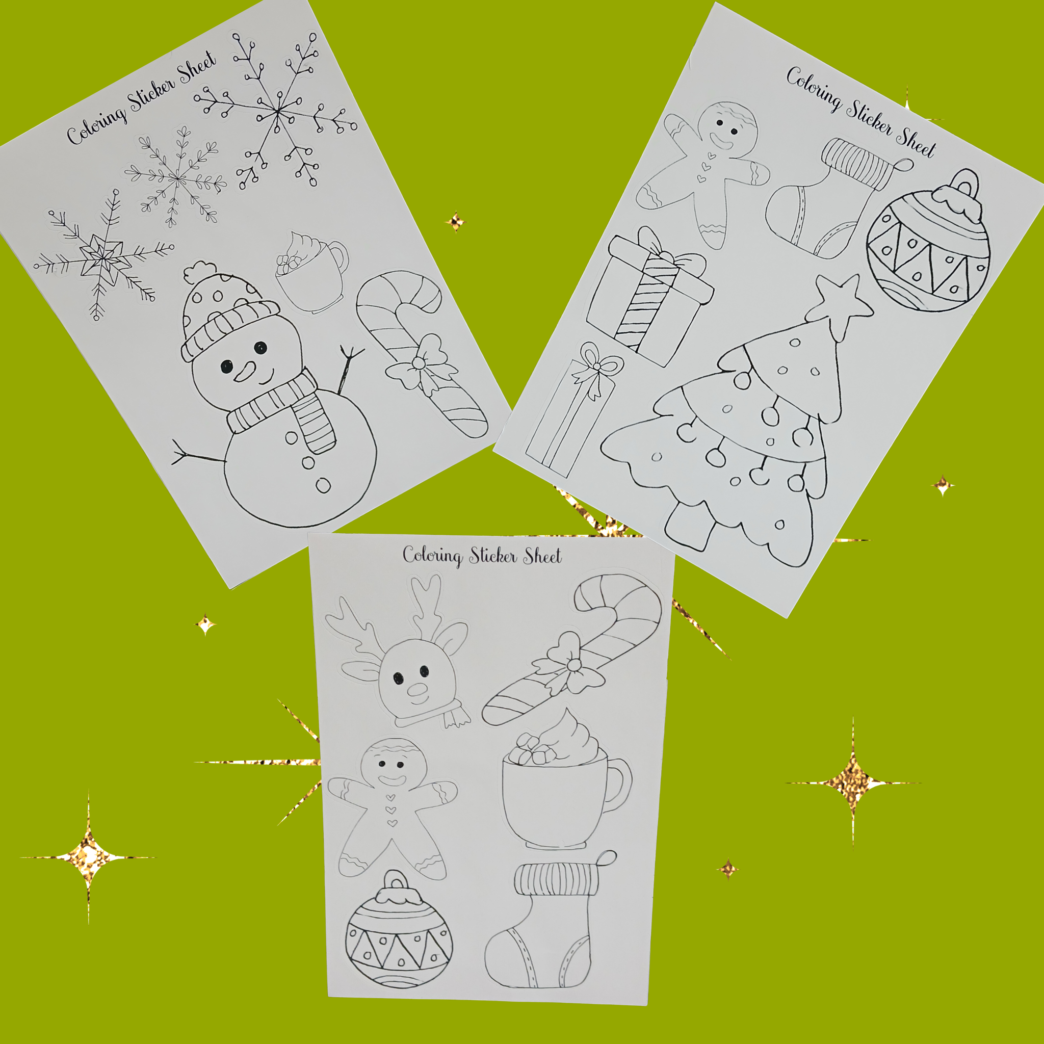 Holiday Coloring Sticker Sheets