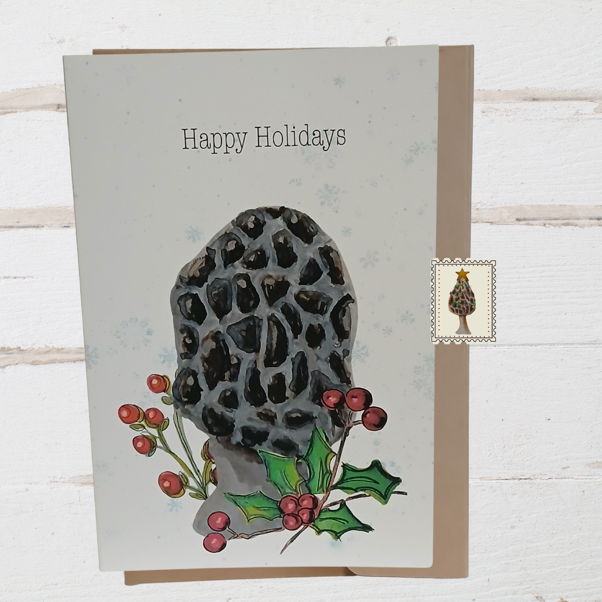 Morel Mushroom Holiday Greeting Card Set