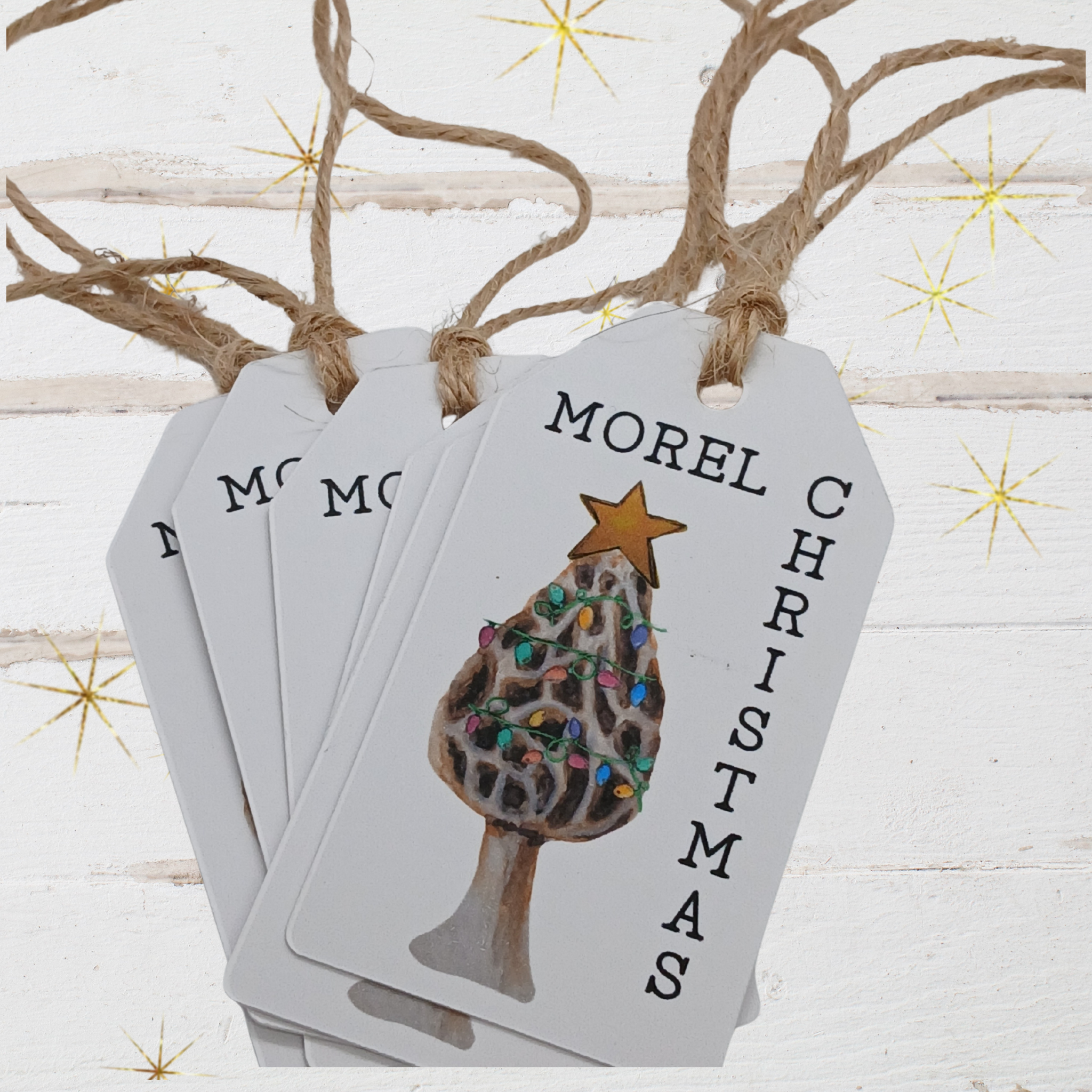 Morel Mushroom Christmas Tags
